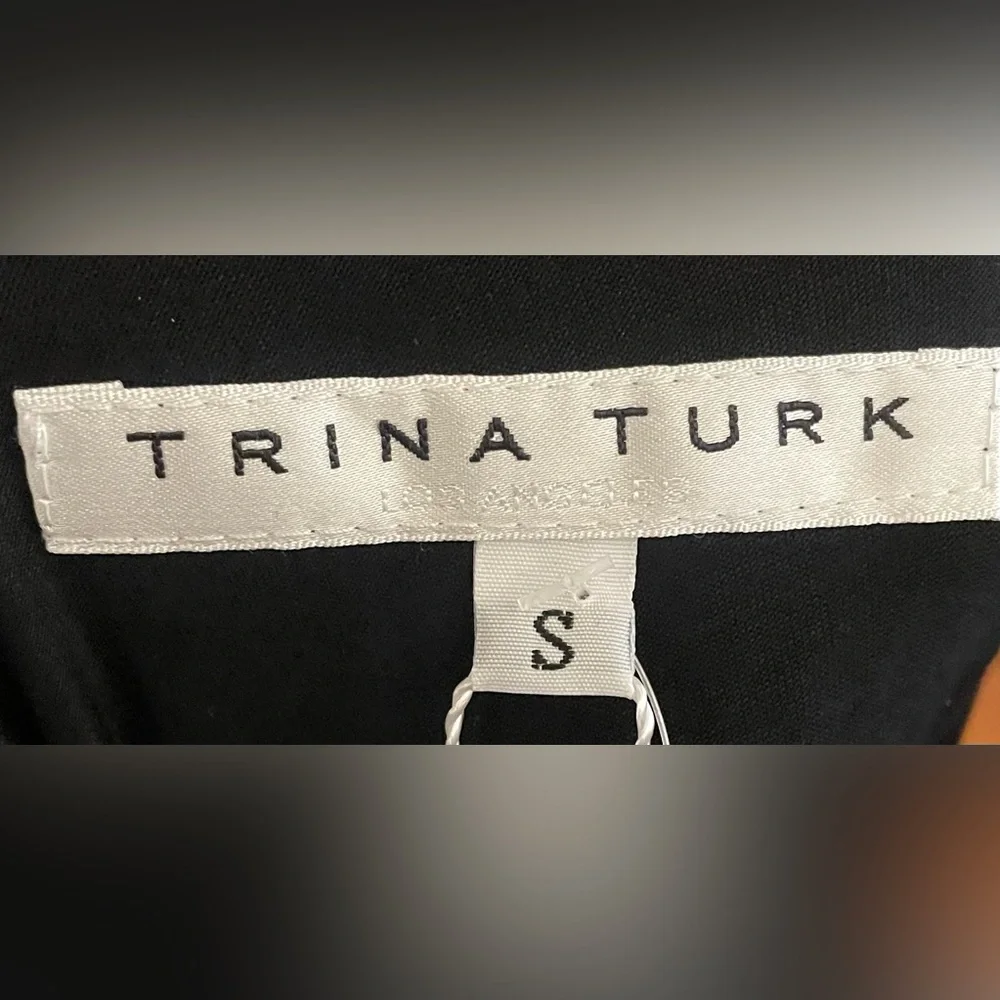 Trina Turk- Black Asymmetrical One-Shoulder Cocktail Dress Size S‎